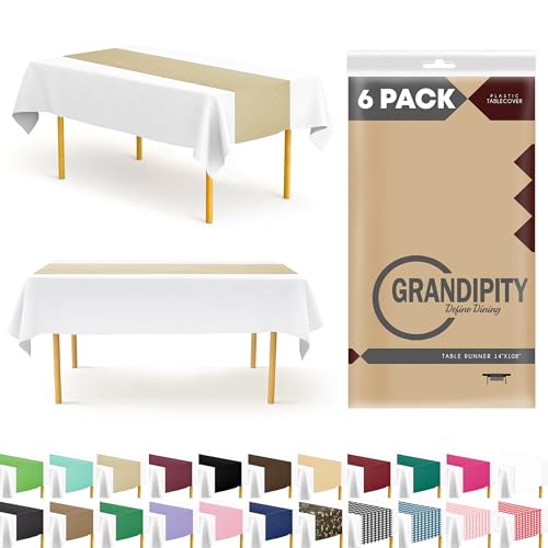 Grandipity Disposable Table Runner for Parties 6 Pack (14 x 108 Inch)