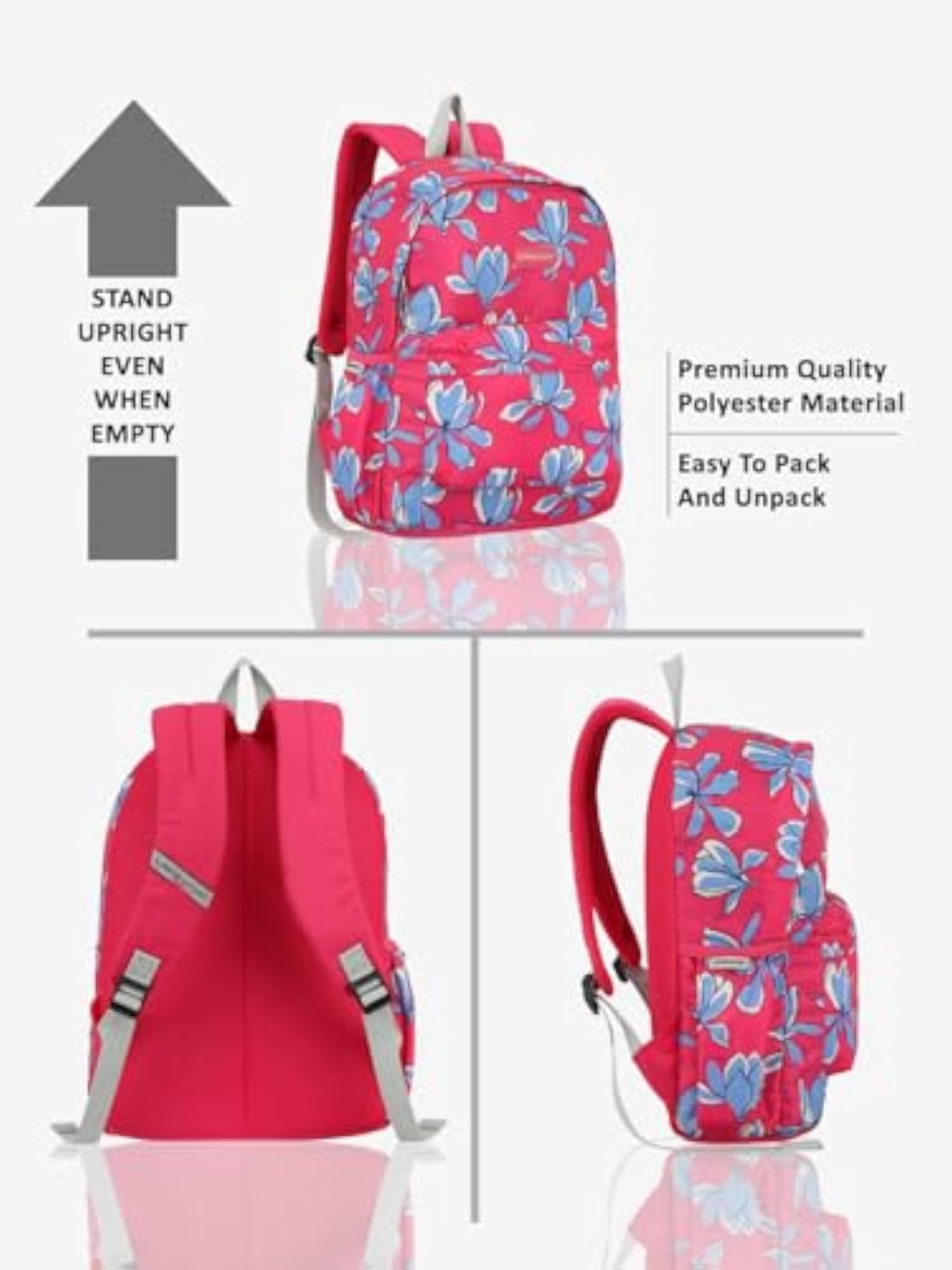 41cm Bloomy 18L Printed Casual Backpack for Girls
