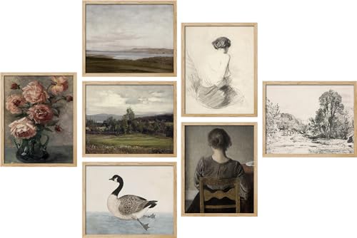 SIGNWIN Framed Poster Elegant Lady Back View Illustration Minimalism Decorative Colorful Rustic Cozy Zen Fine Art for Living Room, Bedroom, Office - 8'x10'x 7 Natural