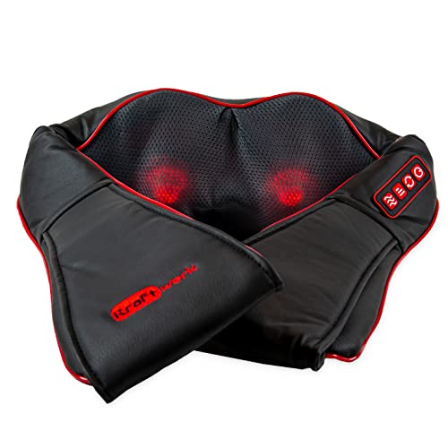 Kraftwerk® Kabellos Shiatsu Massagegerät | Nacken Rücken Schulter Massage & Infrarot Heizung | 3D rotierender Shiatsu Massagegürtel | Rückenmassagegerät & Nackenmassagegerät mit Wärme
