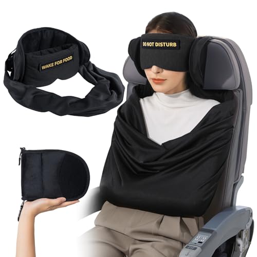 Travel Pillow and Blanket Set, Compact Airplane Pillow Bag with