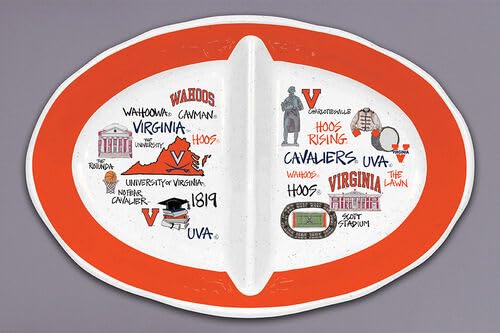 Magnolia Lane Virginia Two Section Plate, 16.5-inch Length, Melamine, Kitchen, Kitchen Accessories