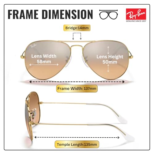Image of Ray-Ban RB3025 AVIATOR GRADIENT Sunglasses with Official Eyewear Kit