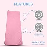 Yoga Mat Towel Non Slip - Ultra Absorbent Super Soft Microfiber Hot Yoga Towel Non Slip for Pilates & Fitness (74” x 26”, Pink) - Image 4