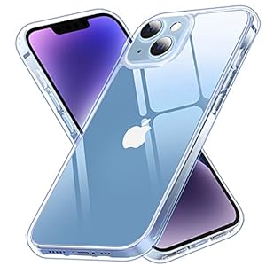 Vimiki Clear for iPhone 13 Case, iPhone 14 Case, [Never Yellow] Protective Bumper Hard PC Phone Cases, Thin Slim Fit Cover, Clear