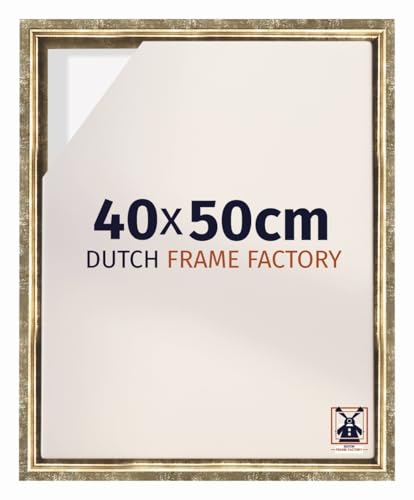 Dutch Frame Factory - Schattenfugenrahmen 40x50 - Gold Antik - Rahmen für Leinwand Bilder auf Keilrahmen - MDF - Lausanne