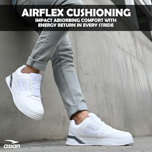 Image of ASIAN Men CHICAGO-01 Stylish Casual Mid Top Sneakers and Trendy Shoes with Laces for Men & Boys | Perfect for Wearing to Outings, and Comfortable All-Day Use, Stylish and Durable