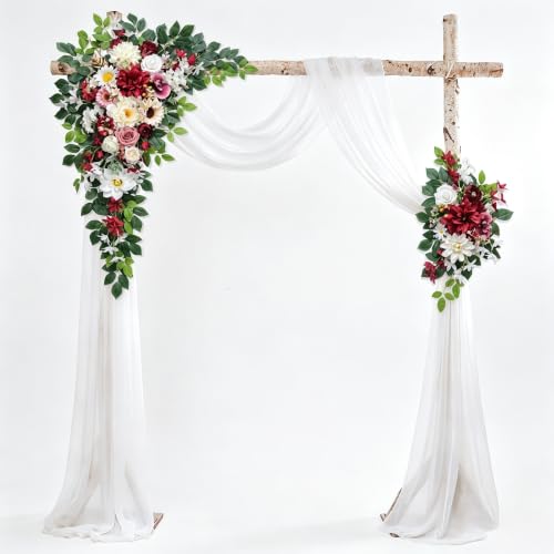 Odouzy Wedding Arch Flowers Kit,Artificial Flower Arch Decor (Set of 3),2pcs Artificial Flower...