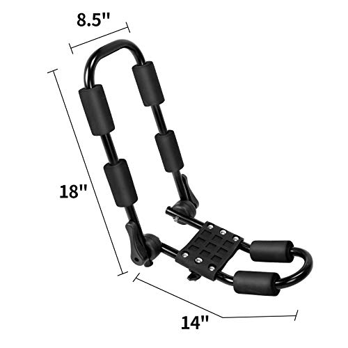 XCAR Folding Kayak Rack 4pcs/Set Black Rooftop Cargo Carrier for SUP,Canoe,Kayak,Surf Board Top Mount Car SUV Crossbar - Thumbnail 4