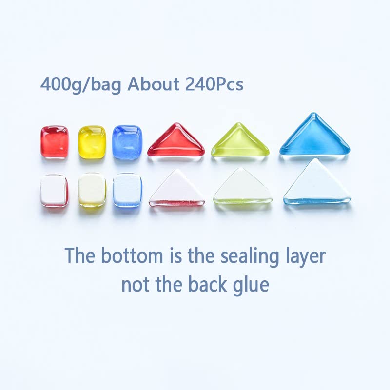 Daity Mosaic Stones Set Colourful Glass Stones 400 G Glitter