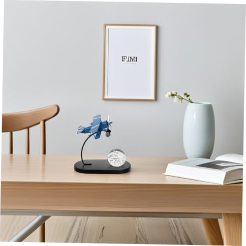 Avión retro de hierro Alipis azul para decoración vintage de escritorio y estanterías 6