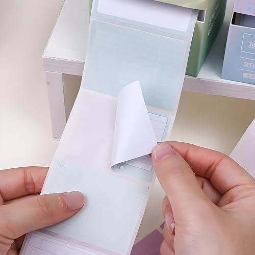 Image of WISHKEY Pull Out Sticky Notes Roll, 256 Sheets Sticky Notes, Sticky Pad for Study, Point It Marker Stationery Items, Self-Adhesive Memo Pad, Planners and Memo Sticker (Assorted, Pack of 1)