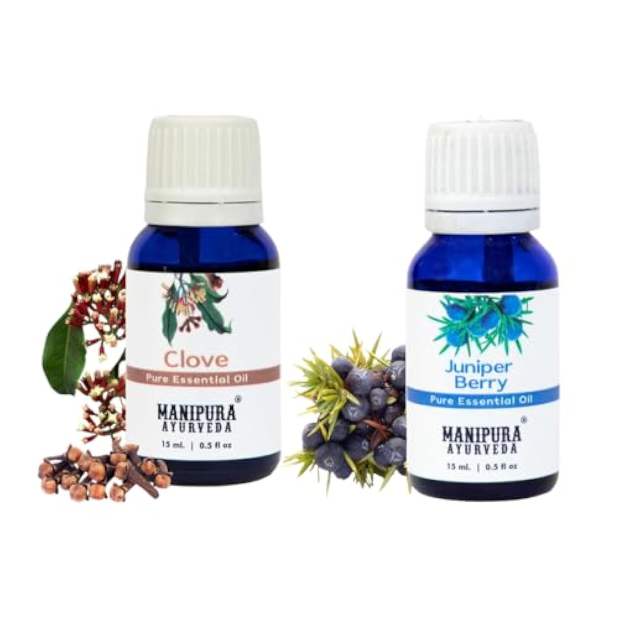 Clove & Juniperberry Essential Oil Diffuser Combo Pack, 15 ml Each