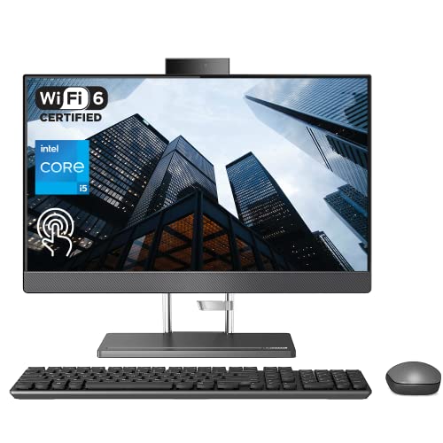 Lenovo IdeaCentre 5i All-in-One Business Desktop, 23.8" FHD Touchscreen, Intel Core i5-12500H, 32GB RAM DDR5, 1TB PCIe SSD, Webcam, Wi-Fi 6, Wireless Keyboard & Mouse, Windows 11 Home, Grey Lenovo IdeaCentre 5i All-in-One Business Desktop, 23.8" FHD Touchscreen, Intel Core i5-12500H, 32GB RAM DDR5, 1TB PCIe SSD, Webcam, Wi-Fi 6, Wireless Keyboard & Mouse, Windows 11 Home, Grey