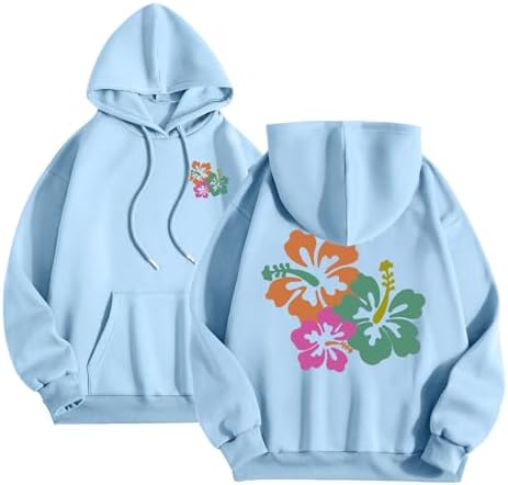Hoodies for Teen Girls Y2k floral Hooded 2024 Pullover oversized Long Sleeve Casual Shirts Fashion Fall Clothes