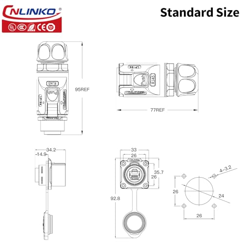 CNLINKO LP-24 Conectores RJ45, Set 2 piezas miniatura 5