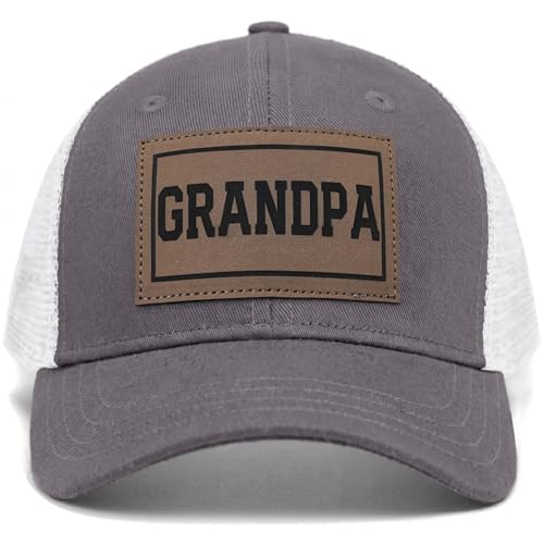 Image of Fathers Day Dad Papa Gifts from Daughter Son Wife, Unique Men's Hat for Dad Grandpa Husband, Leather Pattern Baseball Cap