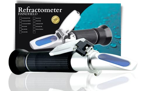 Brix Refractometer with ATC, Handheld Brix Meter Hydrometer 0-10% Portable Brix Reader Tester Brix Sugar Content Specific Measurement Tool with Pipette, Screwdriver, Cloth and Plastic Case