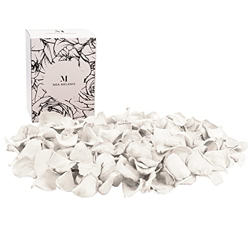 Mia Milano Pétalos de Rosa Auténticos I Pétalos de Rosa Deco de Rosas Infinitas I Regalo Romántico para Mujeres I Flores de Rosas Auténticas en Caja de Regalo (Blanco, 50g) Cover