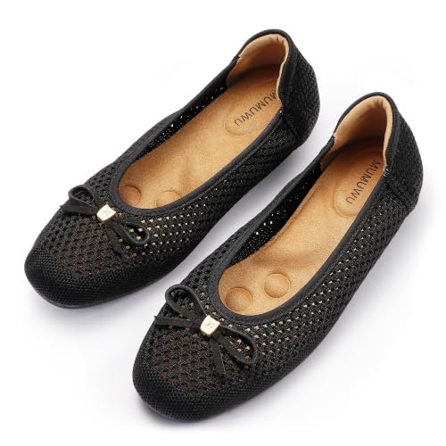 Image of Women's Comfortable Round Toe Bow Ballet Flats Shoes