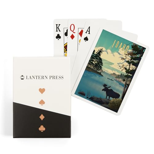Lantern Press Idaho, Alce y Lago, Naipes Póker 52 cartas
