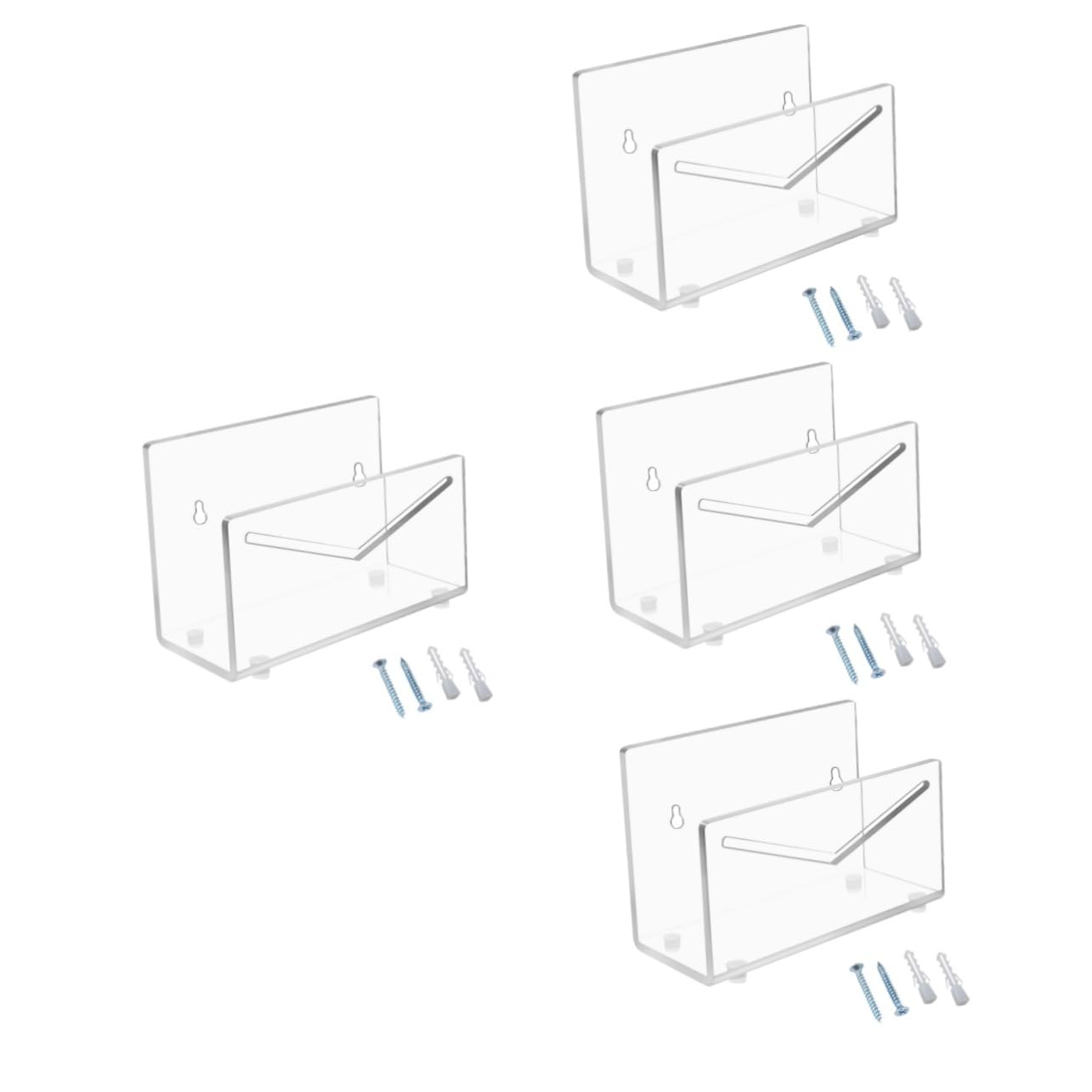 jojofuny 4 Set Dispositivo di archiviazione a clip chiaro desktop moderno organizzazione portadocumenti per ufficio Cartoleria portalettere organizer per buste da scrivania Acrilico