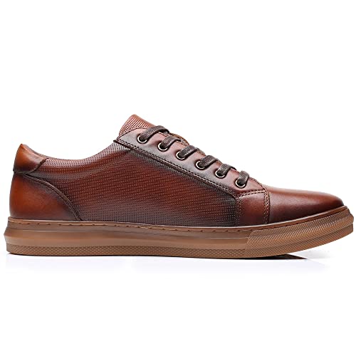 Image of Arkbird Casual Sneakers, Breathable Lace-Up Leather Walking Shoes Comfortable Fashion Sneakers for Men Daily Work