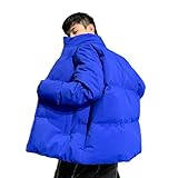 [YJSO] ジャケット メンズ ビジネス ストレッチ 中綿ジャケット アウター 大きいサイズ ジャンパー ブルー おしゃれ パーカー ゆったり 冬服 M 防寒 コート 暖かい トップス 保温 トレーナー 軽量 ジャケット 厚手 大きいサイズ アウトドア