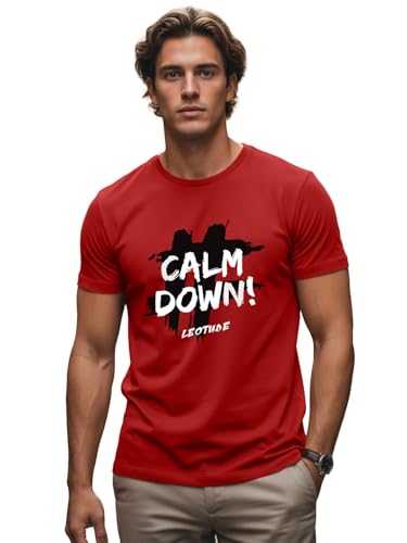 Image of LEOTUDE Men's Polycotton Quick Dry Regular Fit Round Neck Half Sleeve Regular Fit Active Wear Gym T-Shirt for Men's (Pack of 3)