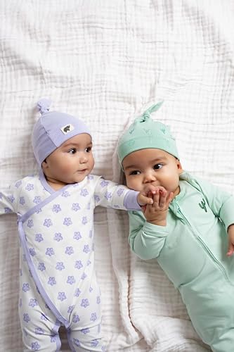 monica + andy Kimono Tie One Piece, Size 3-6 Months, Sweet Violets, 100% Organic Baby Clothes for Girls and Boys, Unisex Baby Romper, Sustainable Super Soft Fabric, Sizes For Preemie, Newborn & Infant2