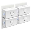 Kasa Smart Plug Mini 15A, Smart Home Wi-Fi Outlet Works with Alexa, Google Home & IFTTT, No Hub Required, UL Certified, 2.4G WiFi Only, 4-Pack(EP10P4) , White