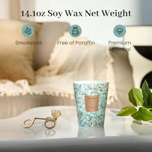 Image of M&SENSE Bamboo StreamScented Soy Candle, 3 Wick Highly Scented 14.1 Oz 75H, Aromatherapy Christmas Gift for Women and Men