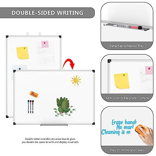 image for XBoard Magnetic Dry Erase Board/Whiteboard, 36 X 24 Inches, Double Sid