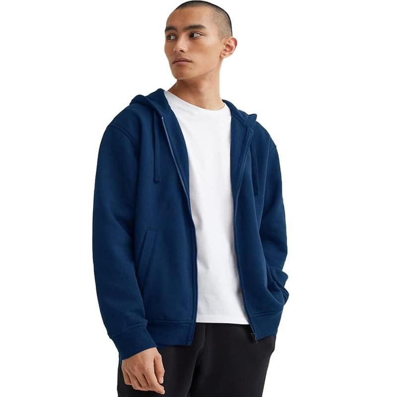Image of Koverify Plain Chain Hooded Zipper Jacket for Men