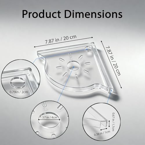 Image of Aquarium Plant Holder for Rimless Fish Tank - 2 Pcs Corner Shelf for Fish Tank Top, Aquatic Plant Planter & Organizer for Aquatic Plants, Decor, and Accessories (White)