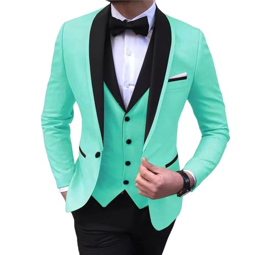 Mens Tuxedo Suits 3 Piece Set Slim Fit Shawl Lapel Jacket Vest Pants Suit for Men Tuxedo Wedding Party Dinner Prom4