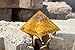 Jet Citrine Orgone Pyramid for Desk Decor, Crystal Energy Pyramid (Approx 3 Inch) Handmade Resin Pyramid with Natural Citrine Chips