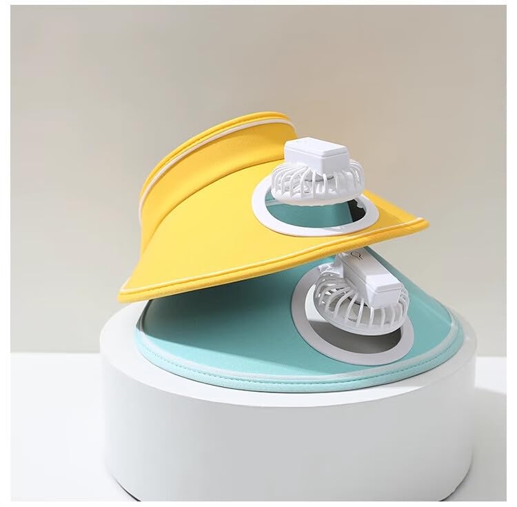 Wander Panda Kids Summer Outdoor Sports Cap with USB Rechargeable Fan Adjustable Hiking Hat UPF 50 Sport Sun Visor Hats Empty Top Baseball Cap Girls and Boys Sun Hat Yellow3