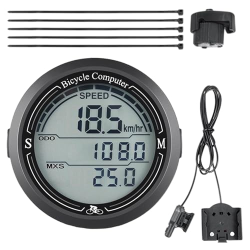 Velómetro de bicicletas, odómetro para bicicletas y velocímetro,Velómetro de bicicleta de pantalla LCD digital inalámbrico - Unidades GPS multifunciones resistentes al agua para un seguimiento de velo