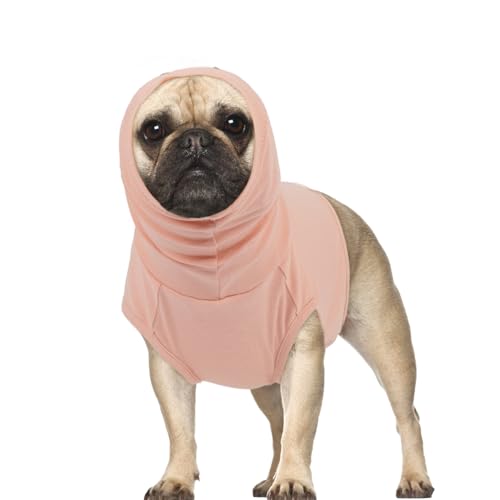 PUMYPOREITY Hundekopfverband für Ohrhämatome, Katzen Schutzanzug Kopfverband Hunde schal Ohrenschutz Hunde Shirts Katzenbody Nach Op(Hautrosa, S)