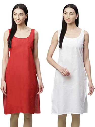 Image of Ada Womens Terivoile Cotton Suit Full Slip /Camisole (Pack of 2) A301831