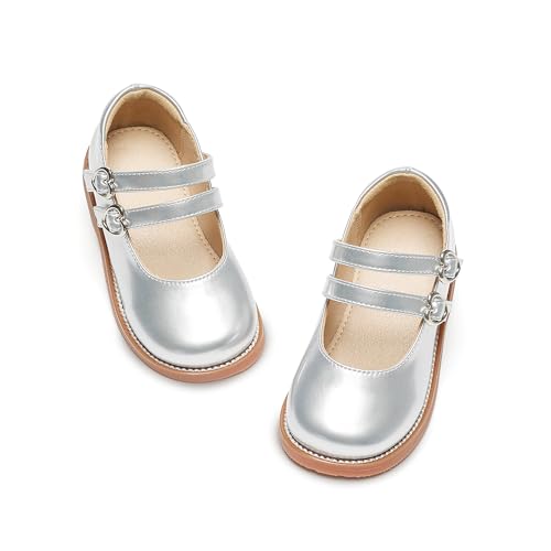 Image of Flaryzone Toddler Little Girl Mary Jane School Uniform Oxfords Flat Dress Shoes