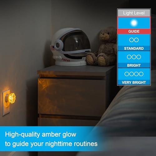 Image of GE SleepLite Jewel LED Night Light, Plug-in, Always on, Amber, UL-Certified, Energy Efficient, Ideal Nightlight for Bedroom, Bathroom, Nursery, Hallway, Kitchen, 11286, 2 Pack