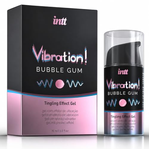 Lubricante Gel Líquido Estimulante Bubble Gum 15ml – Vibración y Sensaciones Intensificadas, Sabor Dulce a Chicle, Besable, Uso Cómodo con Dosificador