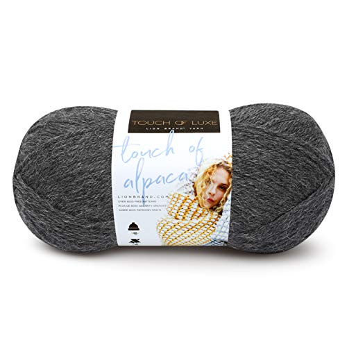 Lion Brand Yarns Lion Brand Yarn 674-152 Touch of Alpaca, color gris oscuro, acrílico, 20.32 x 7.62 x 7.62 cm