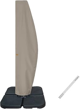 Patio Umbrella Cover for 10FT to 11FT Offset Umbrella, Water Resistant, Curved Cantilever and Straight Pole Parasol Outdoor U