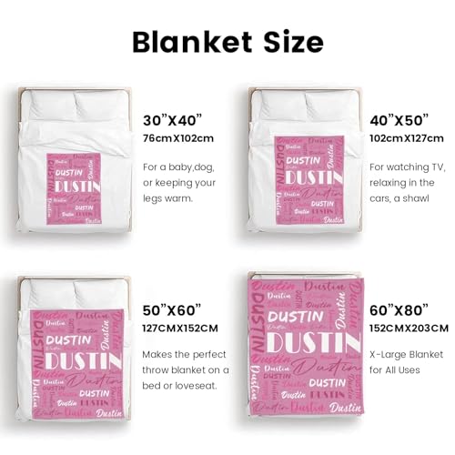 Personalized Blankets for Kids with Names Customized Blankets with Name for Adult Custom Blanket Gift for Birthday Christmas Valentines Day Gift
