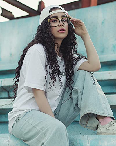 FEISEDY 80s Square Oversized Womens Mens Sunglasses 90s Hip Hop Costume for Rapper DJ Girls B90574