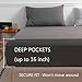 LBRO2M Bed Sheet Set Queen Size 16 Inches Deep Pocket 1800 Thread Count 100% Microfiber Sheet,Bedding Super Soft Comfortable, Cool Warm,4 Piece（Dark Grey）