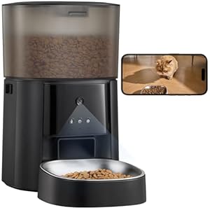 Automatic Cat Feeder with Camera Voice Interaction WiFiApp Control 4L Dry Food Dispenser for Cats Dogs with Freshness Preservation Custom Feeding Times Portions Dual Power
